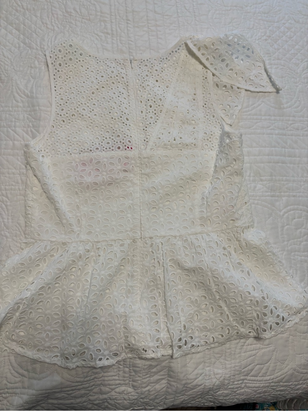 Lilly Pulitzer White Eyelet Peplum One-Shoulder Top